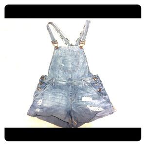 Distressed Forever21 Overalls